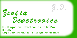 zsofia demetrovics business card